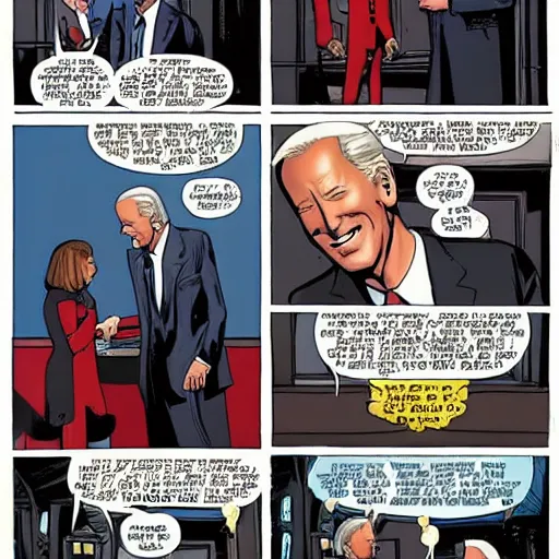Image similar to marvel comic of The Tenth Doctor standing next to Joe Biden looking at Big Ben