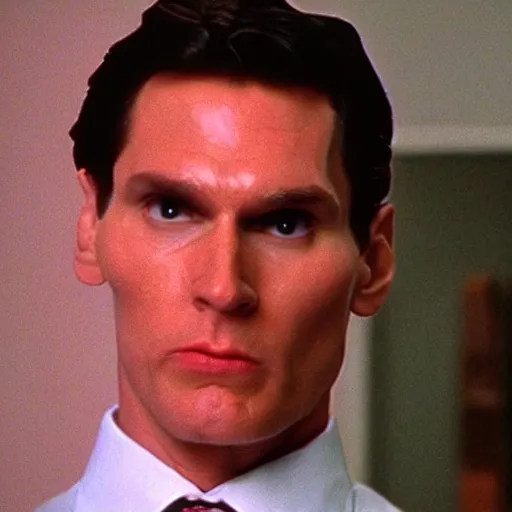 Image similar to jerma985 as patrick bateman, movie frame