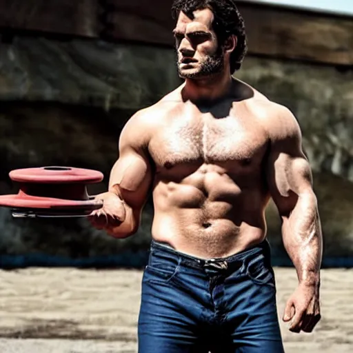 Image similar to Henry Cavill as a bodybuilder 4k hd