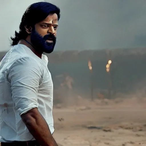 Prompt: film still of prabhas in kgf chapter 2