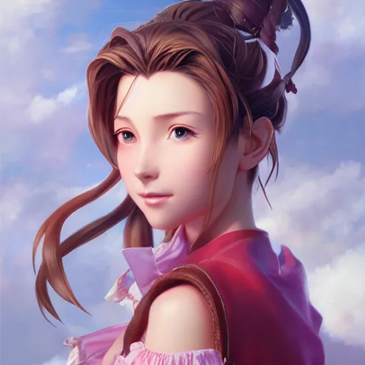 Image similar to aerith gainsborough by Stanley Artgerm Lau, WLOP, Rossdraws, James Jean, Andrei Riabovitchev, Marc Simonetti