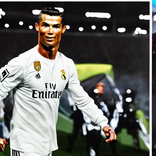 Image similar to cristiano ronaldo wearing a nazi uniform