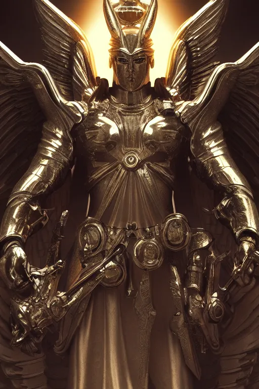 Image similar to archangel micheal by tsuyoshi nagano, illustration, cinematic lighting, hyperdetailed, 8 k, symmetrical, trending on artstation