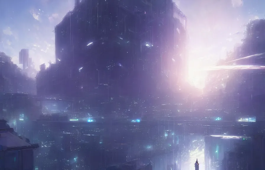 Image similar to makoto shinkai concept art of the cyberspace dimension, key visual, ambient lighting, highly detailed, digital painting, artstation, concept art, sharp focus, by makoto shinkai and akihiko yoshida and hidari and wlop and greg rutkowski