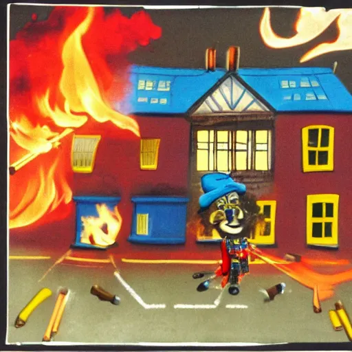 Image similar to noddy setting fire to houses