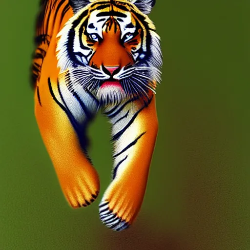 Image similar to “tiger running, photorealism, hyper realism, 4k, 8k”