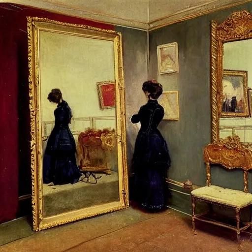 Image similar to dressing room by alfred stevens