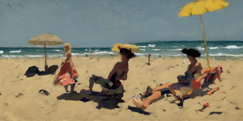 Image similar to on the beach ben aronson 1950