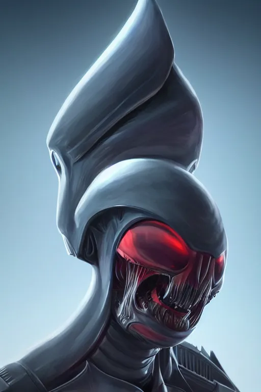 Image similar to Portrait of a deadly evil Alien, wide angle, super highly detailed, professional digital painting, artstation, concept art, smooth, sharp focus, no blur, no dof, extreme illustration, Unreal Engine 5, Photorealism, HD quality, 8k resolution, cinema 4d, 3D, beautiful, cinematic, art by artgerm and greg rutkowski and alphonse mucha and loish and WLOP