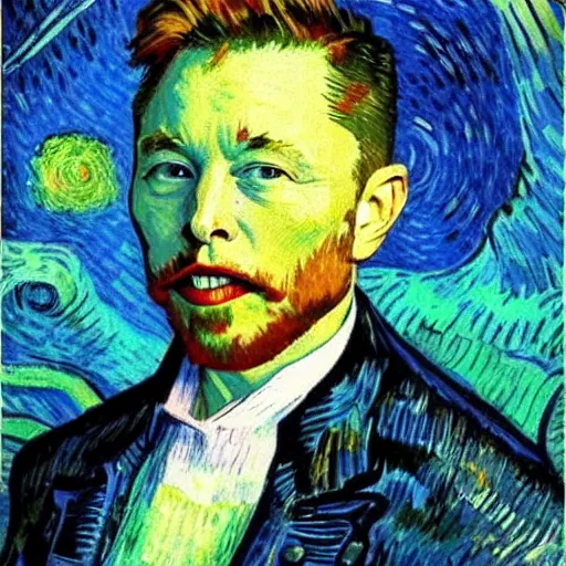 Image similar to elon musk by van gogh