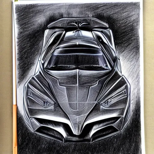 Image similar to ballpoint pen drawing of the batmobile