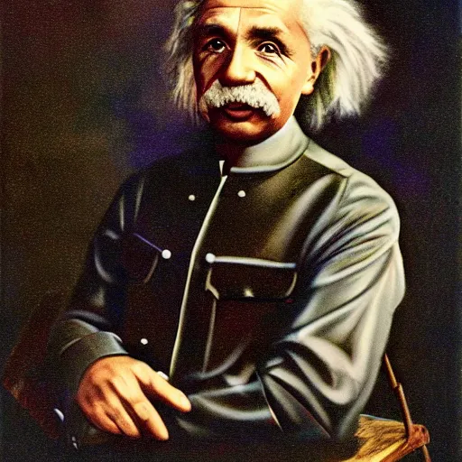 Prompt: explorer einstein portrait