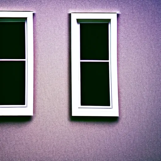 Image similar to a detailed photograph of the outside of a house with curtains in the windows 8 k, highly detailed, editorial, someone is watching you from behind the curtain