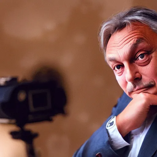 Image similar to viktor orban in a studio ghibli movie, screenshot