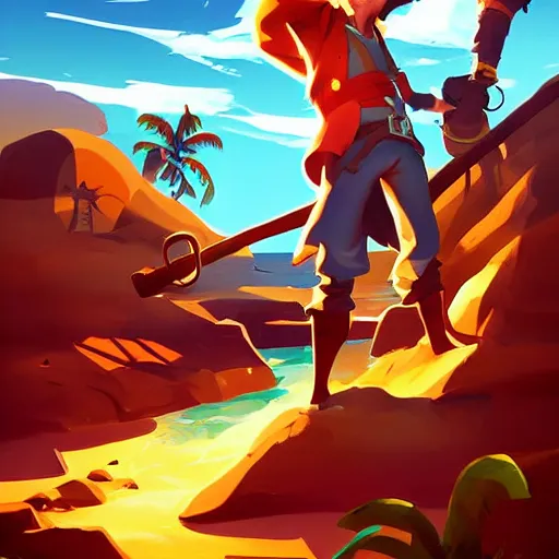 Image similar to painting treasure on sea of thieves game smooth median photoshop filter cutout vector, behance hd by jesper ejsing, by rhads, makoto shinkai and lois van baarle, ilya kuvshinov, rossdraws global illumination