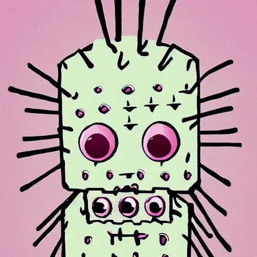 Prompt: portrait of cute Pinhead Hellraiser, summertime, kawaii, studio Ghibli