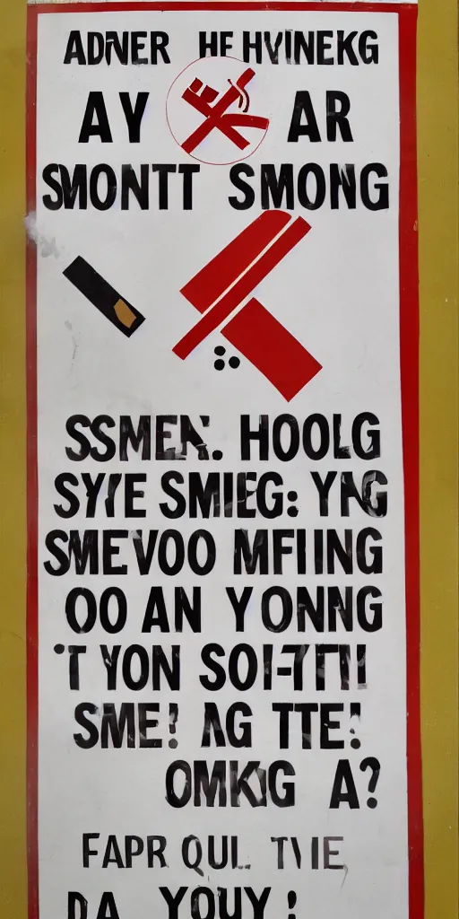 Image similar to a poster of anti - smoking