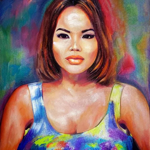 Image similar to Estefania Villegas Burgos , realistic face, in a jazzy mood,