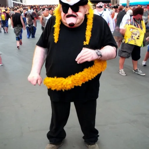 Prompt: Full-Cosplay Wario, played by Danny Devito, 2011 Comic-Con, blog-photo