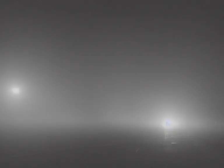 Image similar to film photograph of vagrant at night volumetric fog