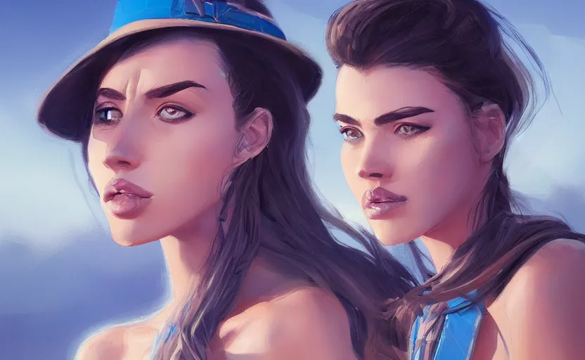 Prompt: A portrait of a beautiful woman in desert, blue color scheme, trending on artstation, cgsociety
