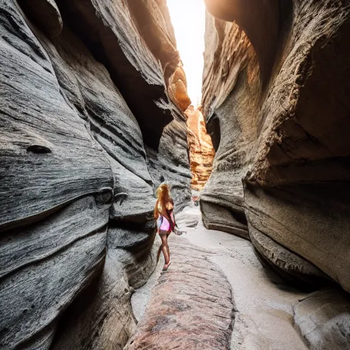 Prompt: Catwalk in a Canyon, Professional Photography