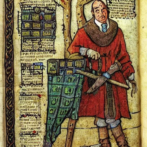 Image similar to saul goodman in a medieval bestiary