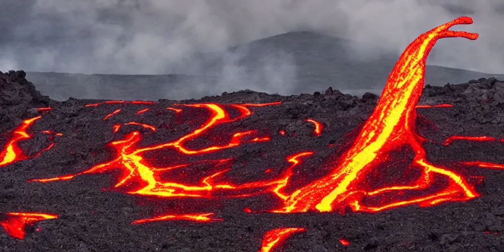 Prompt: a symphony of lava and pop music