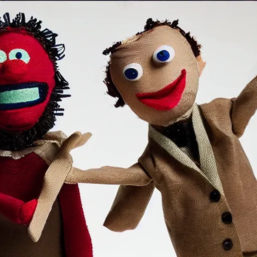 Image similar to I am sure these puppets are very smart and have a very clear understanding of the principles of film.