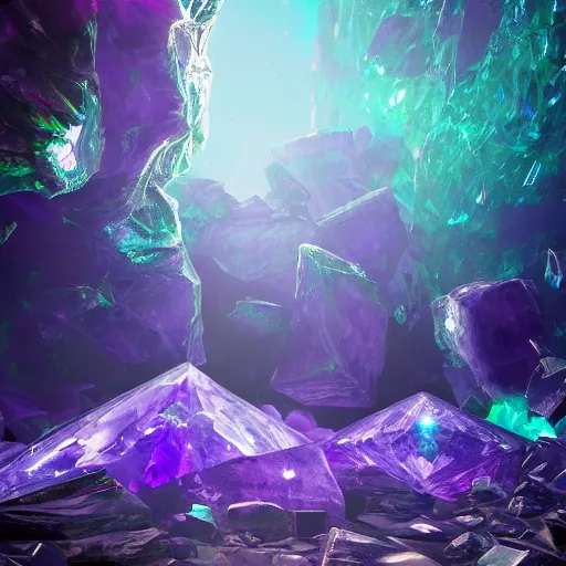 Image similar to Photorealistic magical amethyst shard glowing arcane energy. Hyperdetailed photorealism, 108 megapixels, amazing depth, glowing rich colors, powerful imagery, psychedelic Overtones, 3D finalrender, 3d shading, cinematic lighting, artstation concept art