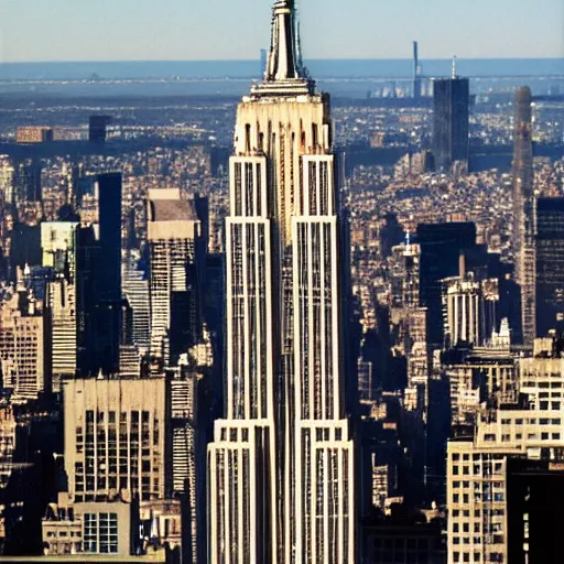 Image similar to the empire state building, built with renaissance era architecture