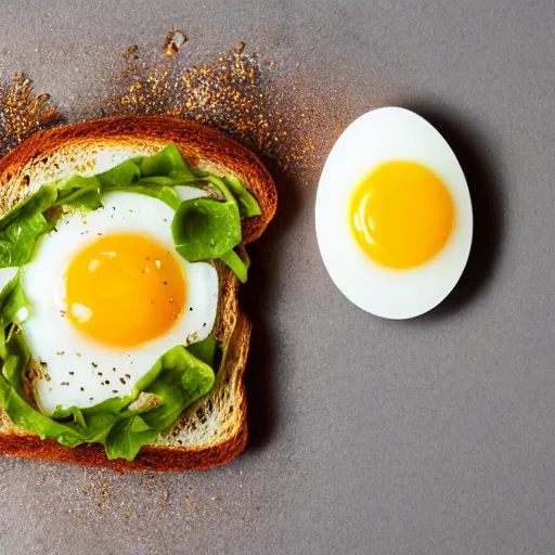 Prompt: egg on toast, hyper realistic, award winning food photography