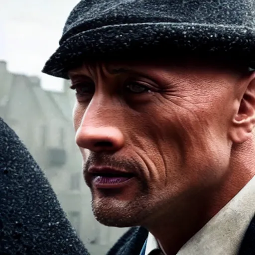 Prompt: Dwayne Johnson in Peaky Blinders very detail 4K quality super realistic