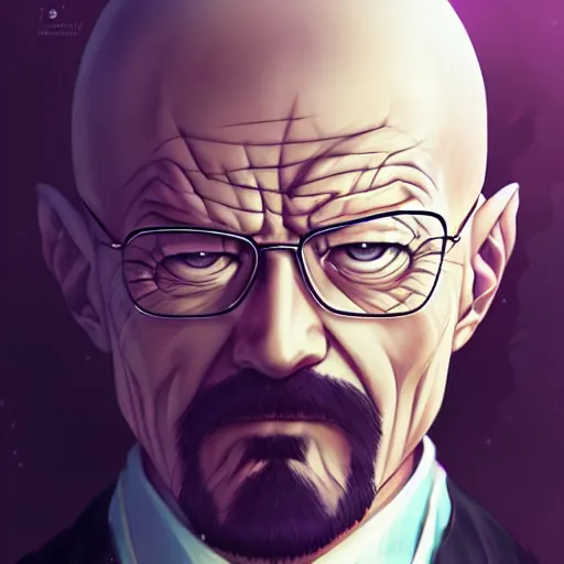 Image similar to anime portrait of walter white as an anime cat girl waifu by Stanley Artgerm Lau, WLOP, Rossdraws, James Jean, Andrei Riabovitchev, Marc Simonetti, and Sakimichan, trending on artstation