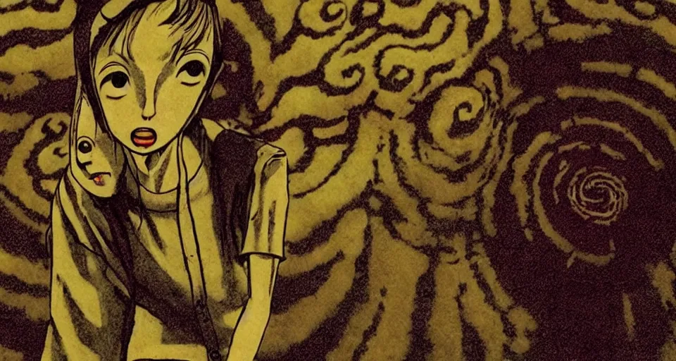 Image similar to film still of a movie based on Junji Ito's Uzumaki