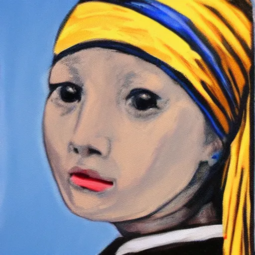 Image similar to painting of girl with a Pearl Earring by Jumji Ito