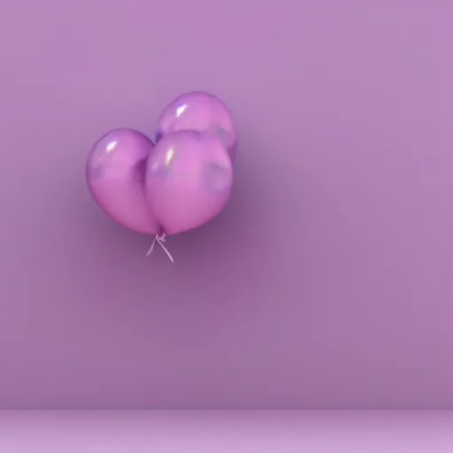 Image similar to 3 d render of a pink balloon dog in a violet room