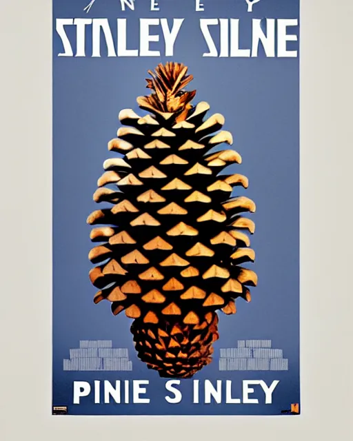 Image similar to a poster of stanley kubrick film full metal pine cone