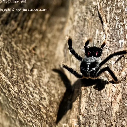 Image similar to cat jumping spider hybrid hunting