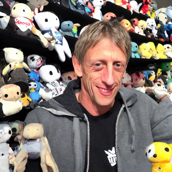 Image similar to Tony Hawk, a plushie of Tony Hawk, plush, detailed product photo