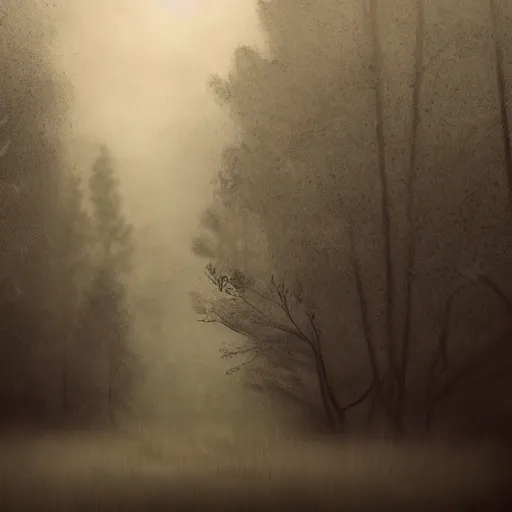 Image similar to Shamil Basayev, cinematic, detailed illustration, nature, fog, dark colors, unknown, confusing, 8k,