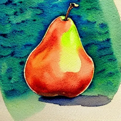 Prompt: a high detail watercolor of anime pear