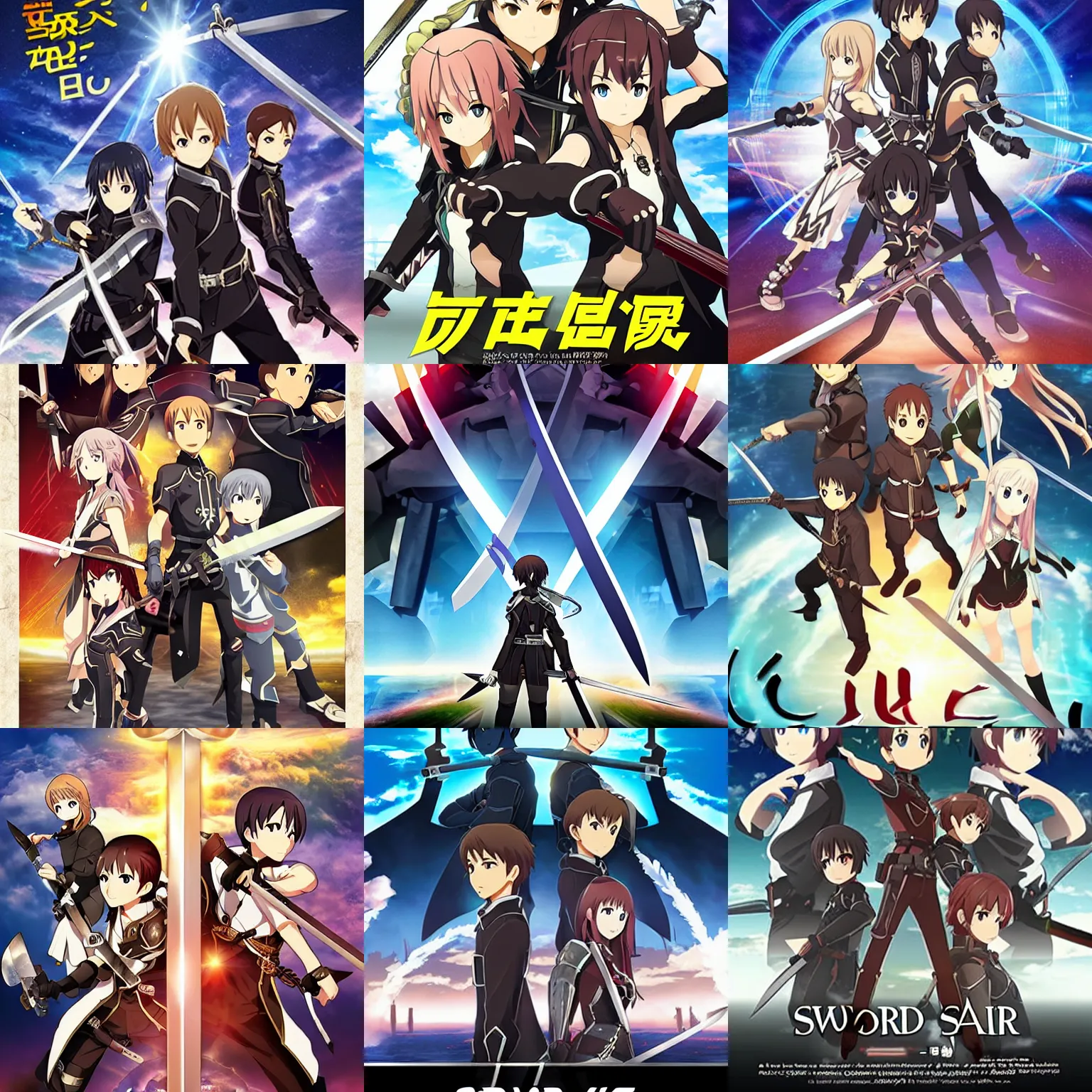 Prompt: Sword Art: Online, Movie poster art