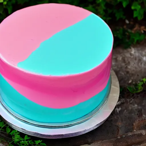 Prompt: mirror glaze cake