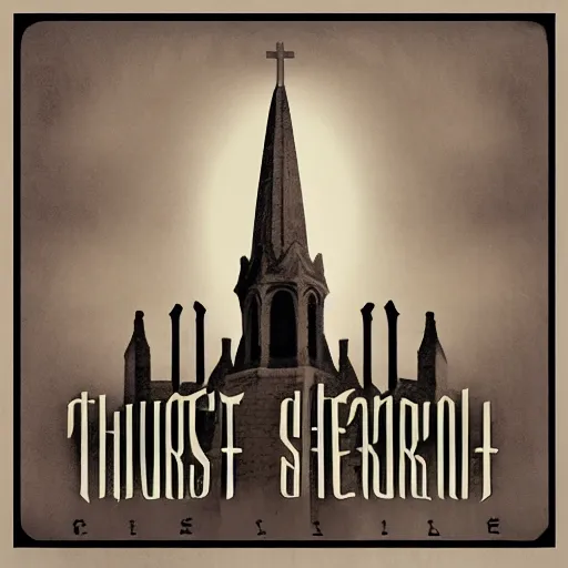 Image similar to church steeple album cover, poster art, cover art