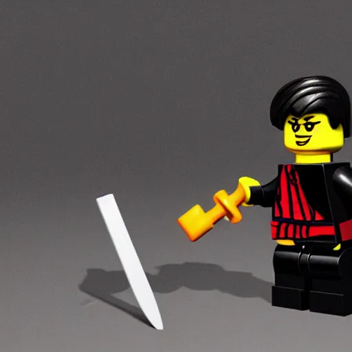 Prompt: a lego of samurai kenshin jimura