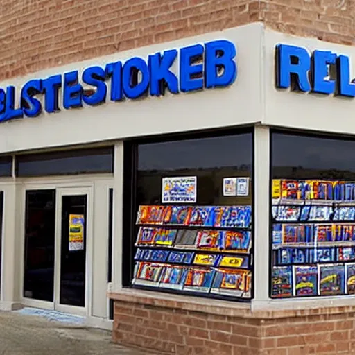 Prompt: blockbuster movie rental store made out of clay