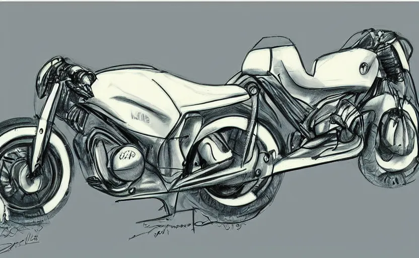 Image similar to 1 9 8 0 s honda sport motorcycle concept, sketch, art,