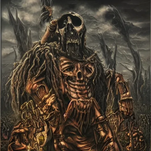 Image similar to The heaviest metal band ever. pure evil, hell, matte oil painting, highly detailed, astonishing detail