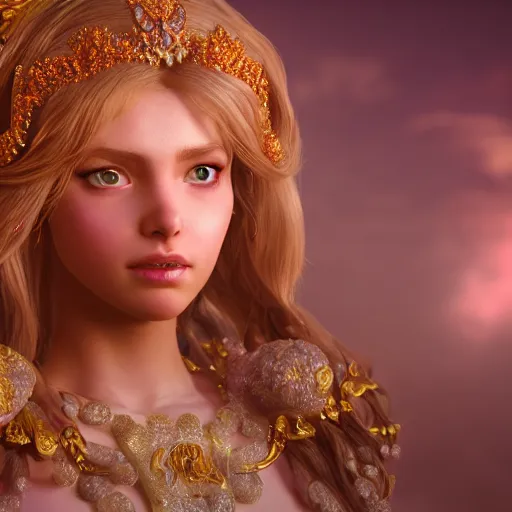 Image similar to wonderful princess of amethyst with fair skin, ornate 8 k gorgeous intricate detailed, accent lighting, dramatic light, octane render